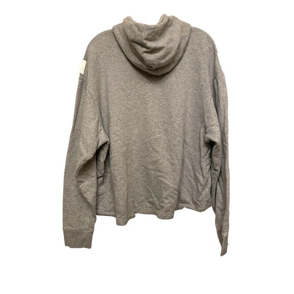 Tory Burch Tory Sport Chevron Hooded Sweatshirt Size Large Gray French Terry - Picture 3 of 8